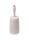Addis 515798 Faux Rattan Round Toilet Brush Set with Internal Detergent Injection System, Cream, Calico Linen