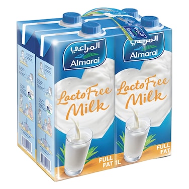 Almarai Lactofree UHT Milk, 1L Pack of 4
