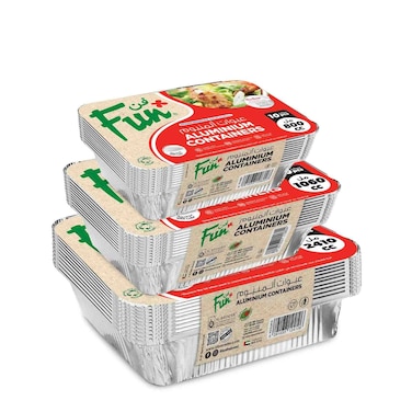 Fun Aluminium Containers Silver 20 PCS Pack of 3