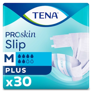Tena Proskin Slip Plus Adult Diaper Unisex, Medium 30 Diapers