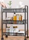 Mesh Wire 3 Tier Rolling Cart, Kitchen Storage Utility Cart, Multifunction Basket Stand for Bathroom, Full Metal Storage Art Trolley Carts
