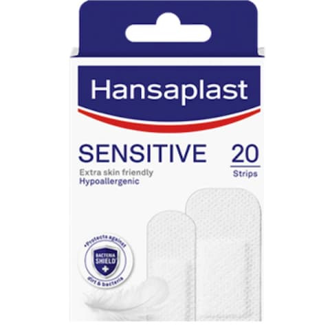 Hansaplast Sensitive Wound Plasters, Skin Friendly, Non-stick, 20 Strips