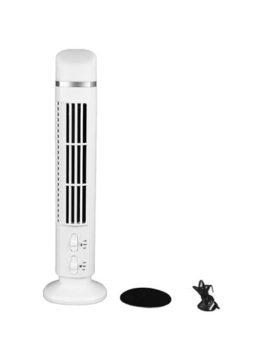 Cryfokt Bladeless Tower Fan, Fan for Bedroom, Floor Fan, Quiet and Gentle Breeze, Easy to Clean 90 Degree Oscillating Quiet Portable USB Desk Fan with Light for Home Bedroom Office