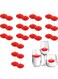 QUEENADA Floating Candles - 30 Pcs Waterproof Flameless Floating Tealights, for Centrepieces, Weddings, Parties, Home Decor (Red）