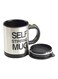 Steel Self Stirring Coffee Mug Black/Silver
