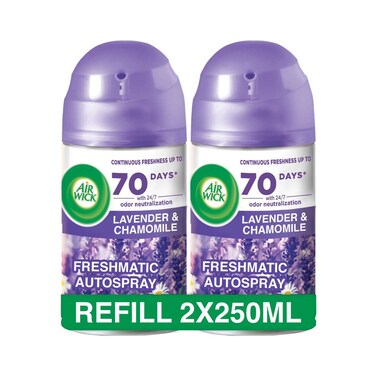 Air Wick Automatic Air Freshener Spray Refill, Lavender &amp; Chamomile Scent, 250ml Pack of 2