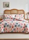 Home Queen size 6 piece duvet cover set pink and gray floral print.