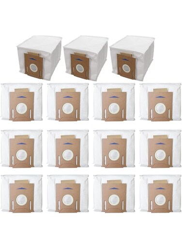 wejojefo 15 PCS Dust Bags for Yeedi Vac / Yeedi Vac 2 PRO Station Ecovacs DEEBOT OZMO T8 AIVI T8 Max and T8 Series/N8 Pro Plus/ N8 Pro,For Yeedi K781+ Vacuum Cleaner Robot Accessories