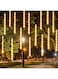 Dazzle Bright 480 LED Christmas Light, Meteor Shower Rain Lights 50cm 10 Tubes, Waterproof Plug in Falling Rain Lights Decorations for Xmas Tree Yard Party,Solar waterproof version.