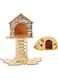 WOONEKY 2pcs Hamster House Wooden Rat Room Hamster Toy Hamster Play Platform Hamster Hide Place Pet Play Toy Small Animals Gerbil House Pet Wood House Animal Hut Pet Supply