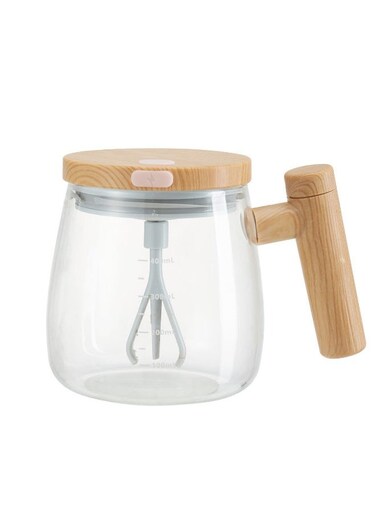 Portable Automatic Stirring Cup: Maple - colored Electric Coffee Glass Mug, One - click Stirring
