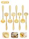 Life 8 Pieces Flower Coffee Tea Spoons, Stainless Steel Sugar Spoons Tea Party Flower Fancy Tableware Set Stir Bar Creative Stirring Teaspoon, 8 Different Patterns (Gold)