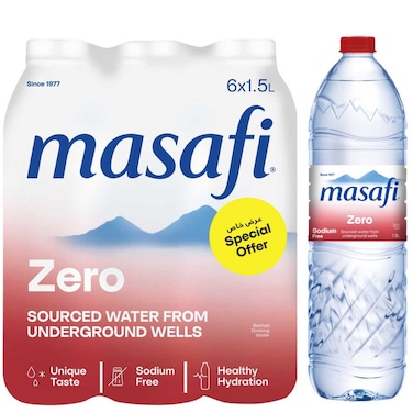 مسافي مياه  خالية من الصوديوم ، 1.5 لتر، حزمة من 6