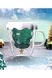 Heat-resistant double-layer glass water cups with handles, milk cups, office coffee cups, Christmas tree cups - Clear Drinking Glass for Tea, Juice, Water, Birthday Gift for Girls, Boys