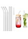Glass Drinking Straw Set, 6-Piece Borosilicate Straws with Cleaning Brush, Straight &amp; Bent Design for Smoothies, Cocktails, Juices &acirc;&euro;&ldquo; SOBHYS
