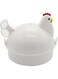 THE WHITE SHOP Chicken Shape Microwave Egg Cooker 4 Eggs Capacity Boiler Steamer Poacher for Omelet &amp; Soft, Medium, Hard-Boiled Egg