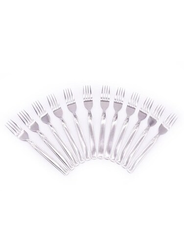 Ncs-769Sdf Stainless Steel Dessert Fork Set 12-Pieces Silver Cake Forks Appetizer Fork Pastry Forks Home Wedding Party Caf Restaurant Gift