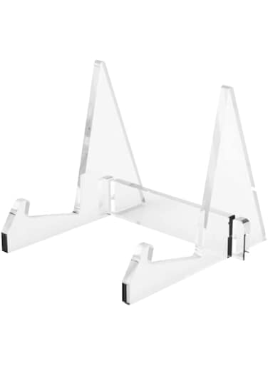 ISAKEN Clear Acrylic Display Rack Vinyl Holder Design Vinyl Record Display Rack Display Rack for Discs Shelves for Displaying Books Discs
