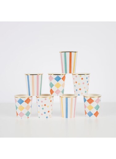 Meri Meri Colourful Pattern Cups