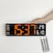6629 13 Inch Multifunctional LED Living Room Large Screen Wall Clock - White Shell Orange Light