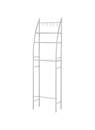 ECVV Bathroom Storage Shelf 3 Tier, Toilet Storage Rack Easy To Assemble Toilet Bathroom Shelf No Drilling Toilet Organizer White