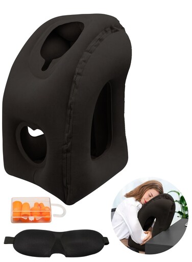 Airplane inflatable travel pillow Inflatable neck pillow is used for sleeping to avoid neck and shoulder pain Support the head, neck and waist Suitable for aircraft, cars, buses and offices