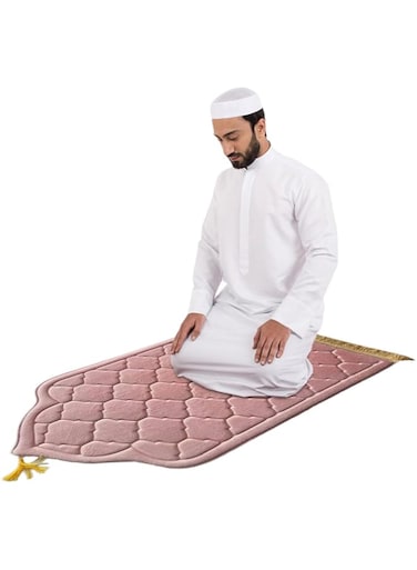 bpa Flannel Prayer Mat - Mosque-shaped Soft Prayer Rug,Prayer Mats, Prayer Rugs, Travel Prayer Mat with Tassels, Thoughtful Gifts for Eid
