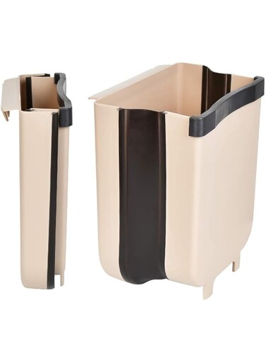 JUSTDOLIFE Trash Bin Creative Wall Mounted Folding Multiuse Car Waste Bin Garbage Bin for Kitchen