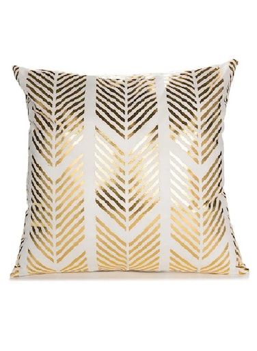 Cushion Covers 18x18 inch for Home Decor Hot Stamping Sofa Cushion Pillow Cover (White and Golden)