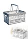 Folding storage basket, plastic shopping basket, folding storage box, portable storage basket, stackable storage basket, suitable for storing vegetables, fruits, groceries, toys, etc.25*38*20 cm