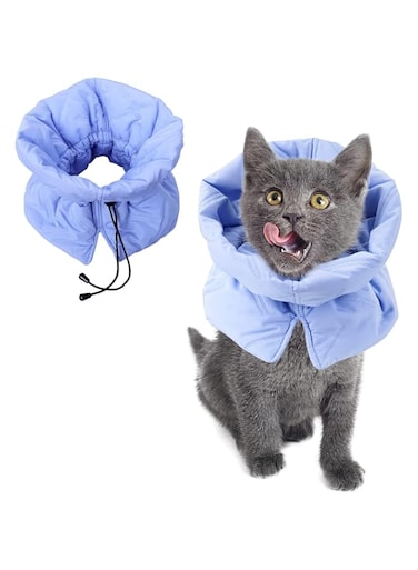 Tazweeq Cat Recovery Collar, Soft Adjustable Cat Cone Alternative, Lightweight Waterproof Fasteners Collars for Cats Kittens Puppies, After Surgery Stop Licking and Daily Use (Neck girt 6.3"-9.1")