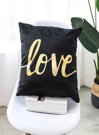 Shining Love Printed Design Cushion Covers Decor Throw Pillow Cover Gold Decorative Pillowcase Cushion Cover for Bedroom Sofa Car Home Decor 45x45 cm