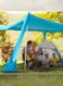 All-in-One Pop-Up Beach Tent Canopy with UPF50+ Sun Shade &ndash; Includes 2 Poles, Beach Mat, Towel, Shovel, Pegs &amp; Carry Bag &ndash; Windproof Portable Shelter for Beach, Camping &amp; Fishing &ndash; Blue