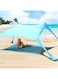 All-in-One Pop-Up Beach Tent Canopy with UPF50+ Sun Shade &ndash; Includes 2 Poles, Beach Mat, Towel, Shovel, Pegs &amp; Carry Bag &ndash; Windproof Portable Shelter for Beach, Camping &amp; Fishing &ndash; Blue