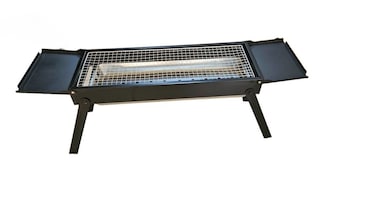 شواية فحم قابلة للطي من الفولاذ المقاوم للصدأ للشواء المحمول للتخييم في الهواء الطلق والحديقة والنزهات والحفلات في الفناء الخلفي - 87.5 سم × 30.5 سم