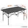 Black Portable Roll-up folding table for camping good for 4-6 person BBQ party Outdoor Activities 120*55*50cm