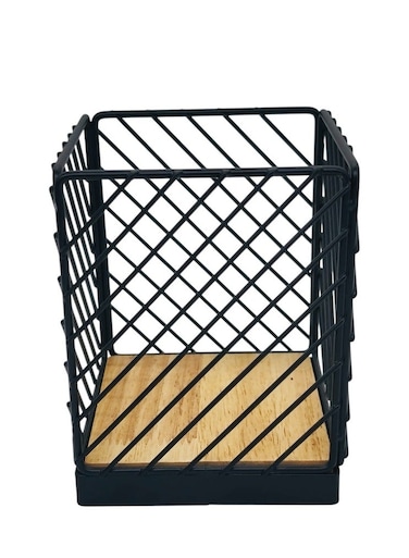 Square Metal Cutlery Holder 11cm*11cm*14cm, Black
