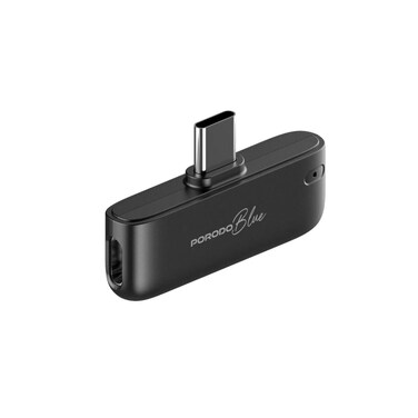 Porodo Blue ClipMic Pro Wireless Microphone USB-C, 2.4GHz, Noise Canceling, 10m Range, Plug &amp; Play Mic