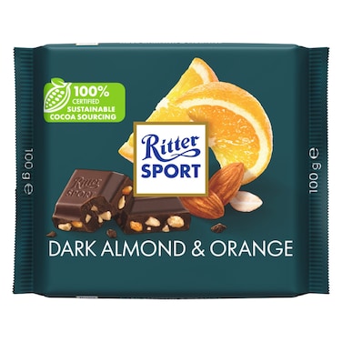 Ritter Sport Dark Almond And Orange Chocolate 100g