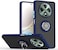 Case for Oppo Reno12 F Case Cover Metal Ring Holder Grip Kickstand Car Magnetic Mount Shockproof Matte Hard Back Bumper Case for Oppo Reno 12F (Blue)
