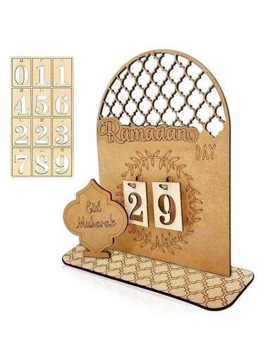 Ramadan Advent Calendar,Ramadan Decorations,Wooden Countdown Calendars Ramadan Calendar for Home Ramadan Decorations Ramadan Gift