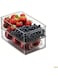 Raxoom Fridge Organizers and Storage Containers   Stackable Clear Refrigerator Organizer Bins with Handles   Ideal for Cabinets, Shelves, Drawers, Freezer   Food Safe, BPA Free (Pack of 2, Large)
