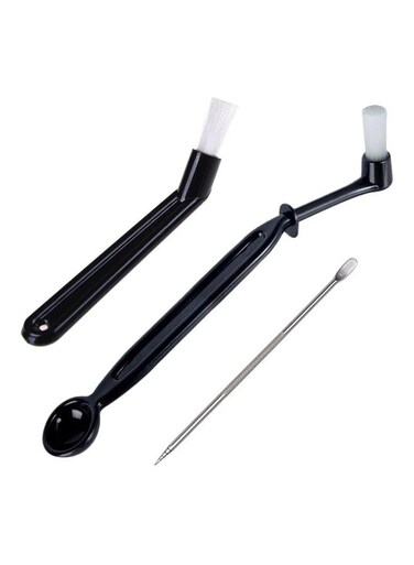 Pack Of 3 Coffee Cleaning Brush Tool Set Black/White