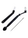Pack Of 3 Coffee Cleaning Brush Tool Set Black/White