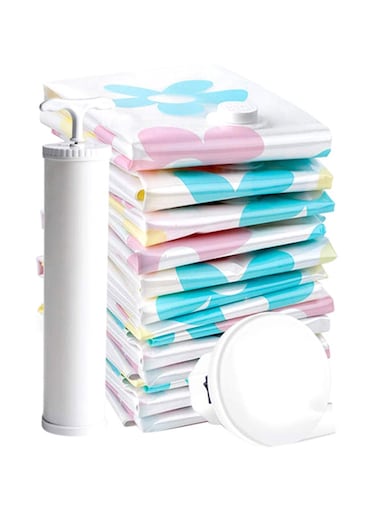 11-Piece Thick Storage Vacuum Bag Set Multicolour 100 x 80cm