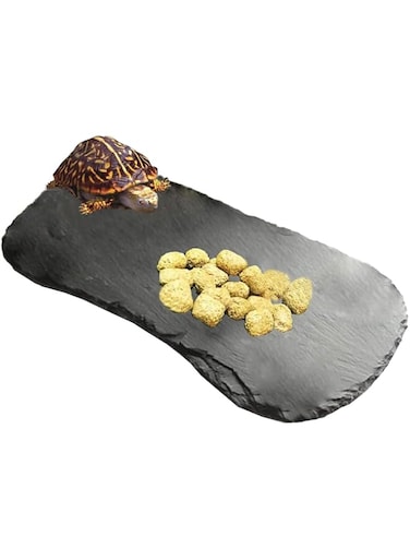 Tfwadmx Reptile Basking Platform Turtle Rock Slate Feeding Bowl Food Dish Feeding Plate TortoiseBathing Resting Platform for Lizard Gecko Bearded Dragon Chameleon Snake Frog