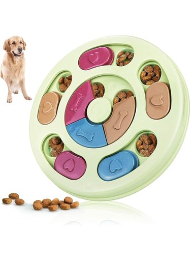 DICKIS Dog Puzzle Toys, Interactive Game Toy for Dogs Cats, Dog Cat Treats Dispenser, ABS Colorful Design Slow Feeder for Puppies and Small Dogs, Aid Pets Digestion
