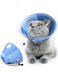Adjustable Cat Cone Collar Soft Cute Cats Recovery Collar Protective Pet E Collar After Surgery Lightweight Collars for Kittens Puppy (Blue, L)