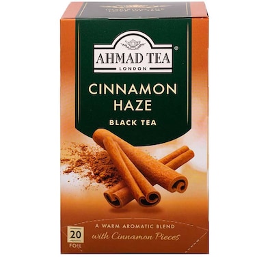 أحمد تي اكياس  شاي أسود بنكهة القرفة مع قطع القرفة،  20 كيس شاي