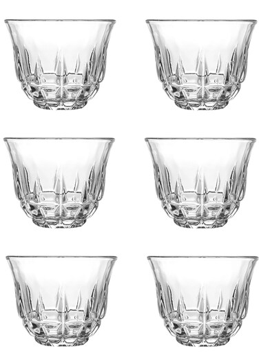 - Pack Transparent 62Ml Grid Pattern Glass Cups &acirc;&euro;&ldquo; Elegant &amp; Durable Drinking Glasses For Beverage Serving